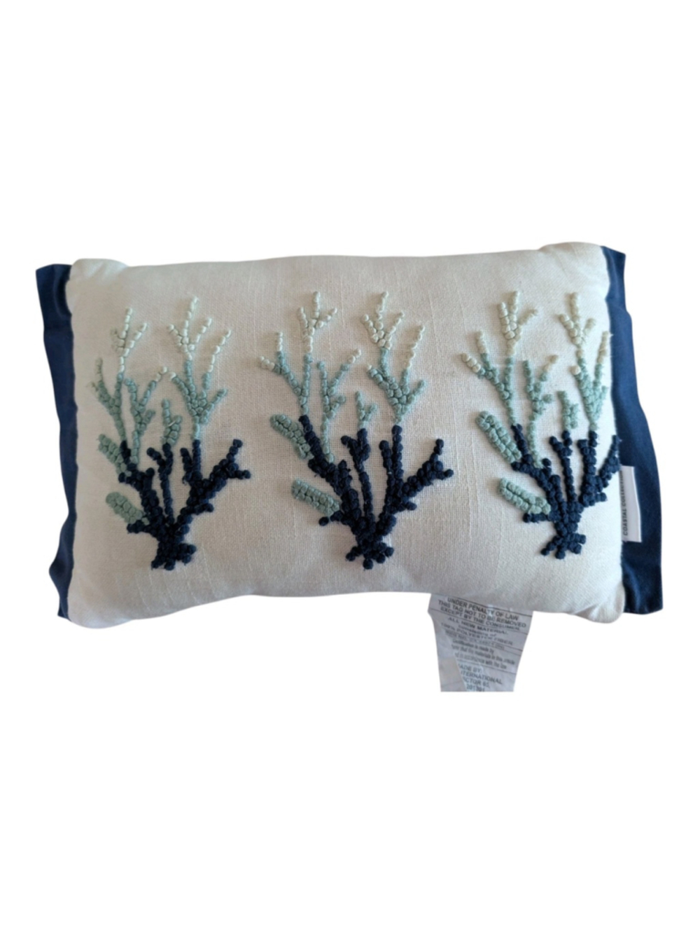 Coastal Collection Blue Coral 14x10 Oblong Pillow Coastal
